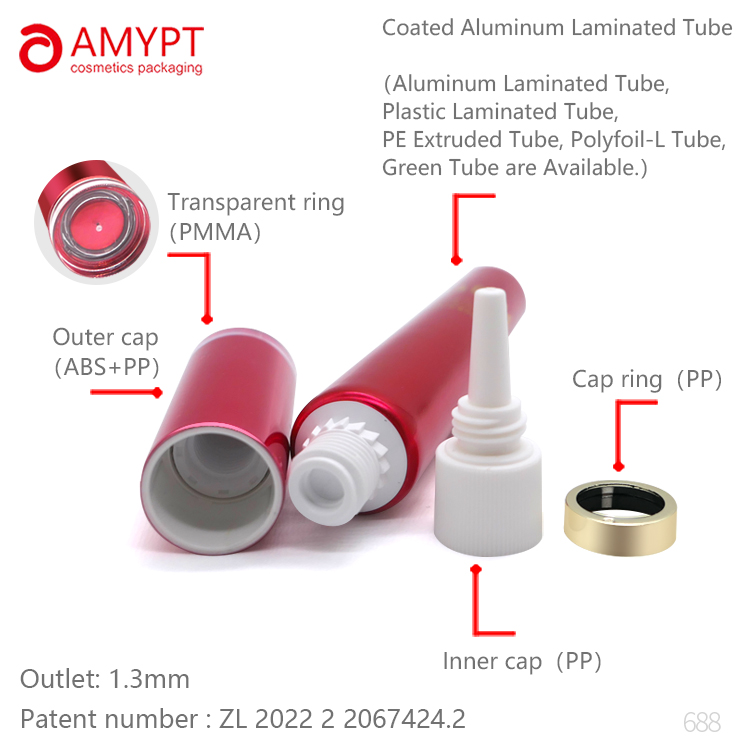 Tubo per imballaggio cosmetico laminato in alluminio di stile di lusso 